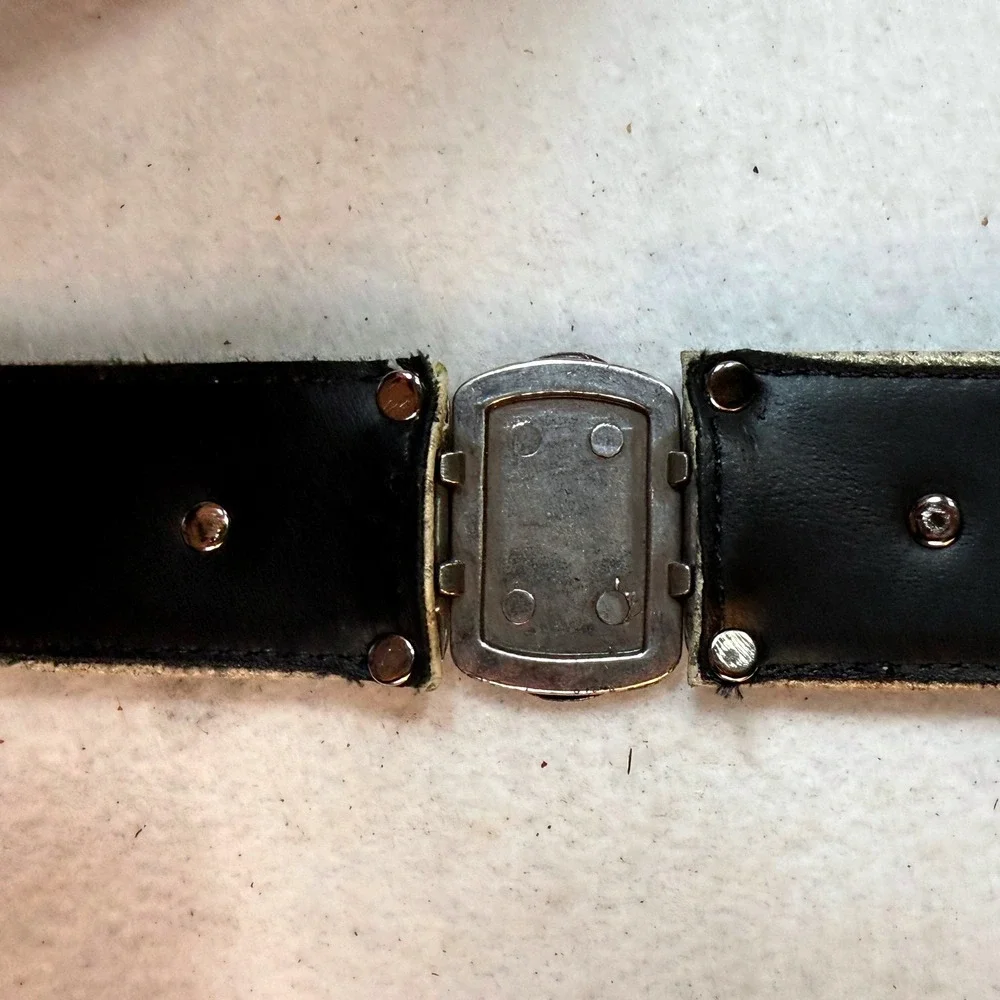 Vintage‎ Western Concho Belt Women S/M Silver Filigree Buckle Snakeskin Boho